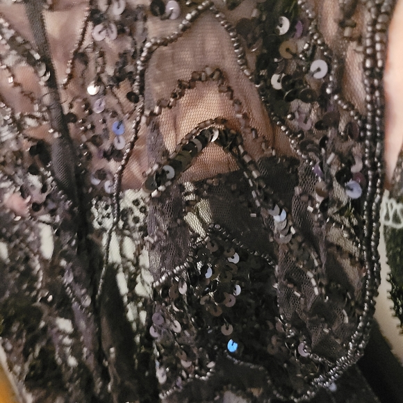 Patra eggplant color sequined dress & jacket - Picture 4 of 8